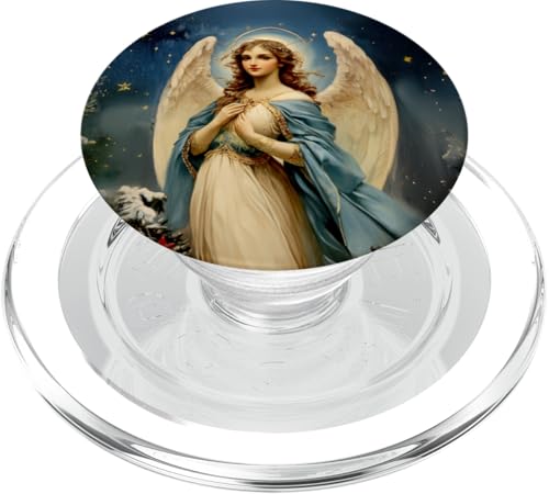 Eleganter Engel in der Weihnachtsszene PopSockets PopGrip für MagSafe von ,Festive Angelic Charm Pavilion,