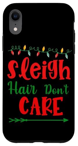 Hülle für iPhone XR Schlitten Hair Don't Care Weihnachtsbeleuchtung Spaß von Festive Holiday Cheer Merry Fun Christmas Vibes