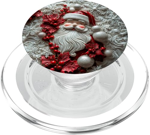 Dekorativer Weihnachtsmann mit aufwendigen Weihnachtsmotiven PopSockets PopGrip für MagSafe von Festive Holiday Pavilion & Curations