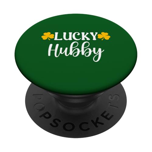 Lucky Hubby Clover Kleeblatt St. Patrick's Day Retro PopSockets Klebender PopGrip von Festive Irish Green St. Patricks Day Matching