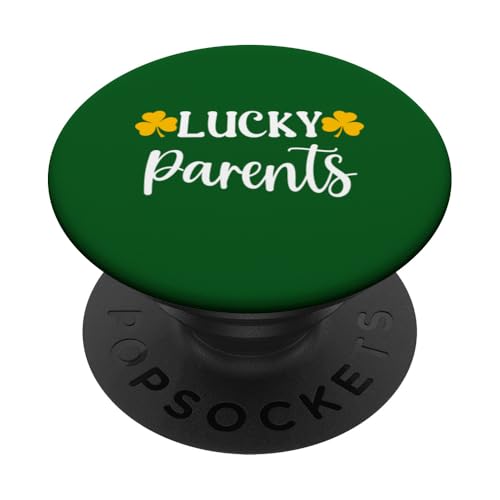 Lucky Parents Kleeblatt St. Patrick's Day Retro PopSockets Klebender PopGrip von Festive Irish Green St. Patricks Day Matching