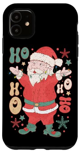 Hülle für iPhone 11 Ho Ho Ho Santa mit Weihnachtsbeleuchtung von Festive Santa Claus Christmas Cheer