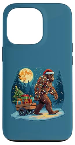 Hülle für iPhone 13 Pro Bigfoot Weihnachtsmann Weihnachtsbaum Lichter Xmas Sasquatch Lovers von Festive Sasquatch Spirit Bigfoot’s Gift Wagon xmas