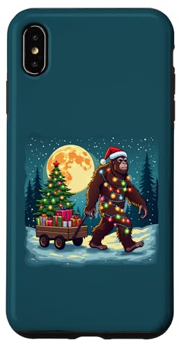 Hülle für iPhone XS Max bigfoot Weihnachtsmannmütze Weihnachtsbaum Lichter Xmas Sasquatch Pjs von Festive Sasquatch Spirit Bigfoot’s Gift Wagon xmas