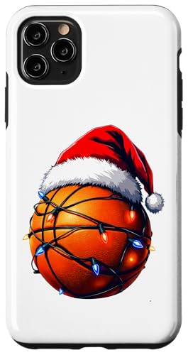 Hülle für iPhone 11 Pro Max Lustiges Weihnachts-Basketball Design mit Lichterkette von Festliche Basketballspieler Sportgeschenke