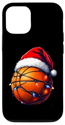 Hülle für iPhone 12/12 Pro Lustiges Weihnachts-Basketball Design mit Lichterkette von Festliche Basketballspieler Sportgeschenke