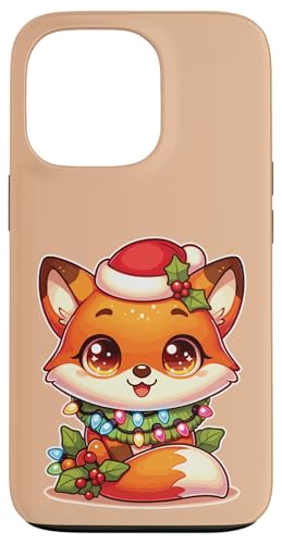 Hülle für iPhone 13 Pro Weihnachtsmütze Weihnachten Lichterkette Fuchs von Festliche Lieblingstiere im Weihnachtslook