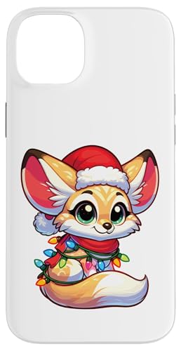 Hülle für iPhone 14 Plus Weihnachtsmütze Weihnachten Lichterkette Fennek Fuchs von Festliche Lieblingstiere im Weihnachtslook