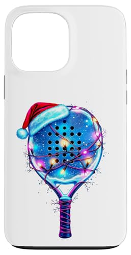 Hülle für iPhone 13 Pro Max Lustiges Weihnachts-Padel mit Mütze & Lichterkette Padel von Festliche Padel-Geschenke für Spieler und Trainer