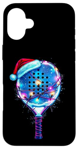 Hülle für iPhone 16 Plus Lustiges Weihnachts-Padel mit Mütze & Lichterkette Padel von Festliche Padel-Geschenke für Spieler und Trainer