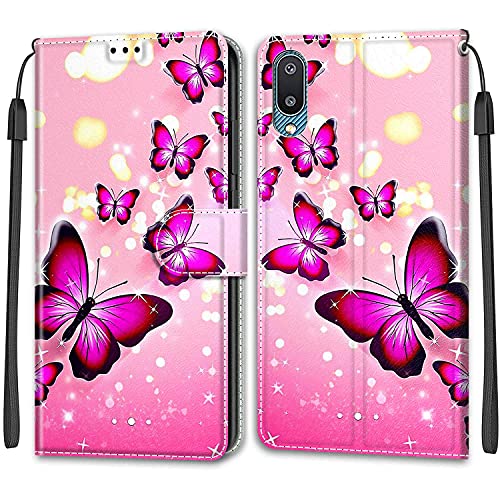 Feyten Kompatibel mit Samsung Galaxy A02/ M02 Hülle, Handyhülle Samsung A02/ M02, Galaxy A02/ M02 Schutzhülle Wallet Leder Klappbar Kartenfach Magnet Klapphülle Case Cover Lederhülle (Schmetterling 1) von Feyten