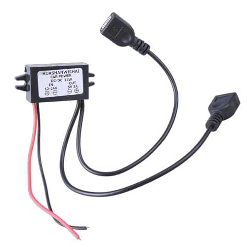 Fhkpsqkcn Gleichspannungswandler Adapter 12 V-24 V Auf 5 V 3 A Leistungsregler Spannungsregler Abwärtsmodul Mit Doppeltem USB von Fhkpsqkcn