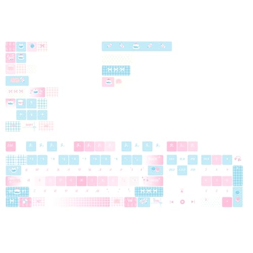 Fhkpsqkcn PBT Tastenkappen Für Mechanische Tastatur 131 Tasten Tastenkappen Schönes Kuchen Thema MOA Höhe Wärmesublimiertes Set von Fhkpsqkcn