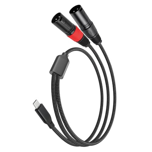 Fhkpsqkcn USB C Stecker Auf 2 3Pin Stecker Stereo Ausgang Kabel Multifunktionale USB C Adapter Kabel Für Verstärker Aktive Lautsprecher von Fhkpsqkcn