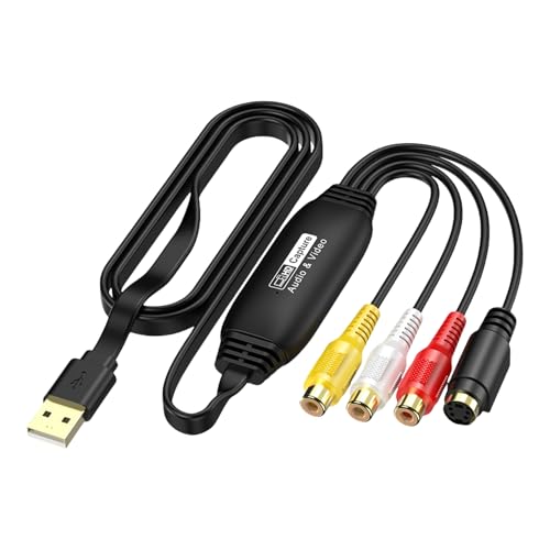 Fhsqwernm USB-Videoerfassungskarte, USB 2.0, Video-Adapterkabel, Konverterkabel, breite Kompatibilität mit Treiberdisk von Fhsqwernm