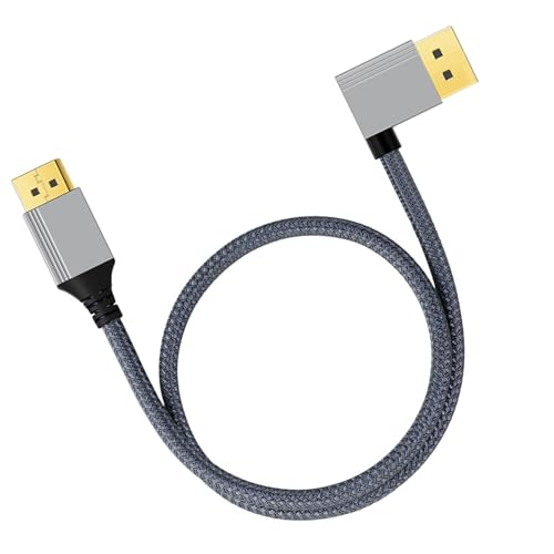 Schnelle Geschwindigkeit, 4 K, 60 Hz, DP1.2 Kabel mit rechter Biegung, männlich auf männlich, Webgewinde, 6,0 mm Durchmesser von Fhsqwernm