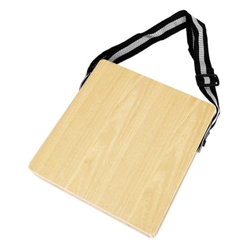 Travel Cajon Flat Hand Drum With Adjusted Strap Easy To Carry Wood Rhythm Wood Hand Drum For Kids Home Performances von Fhsqwernm