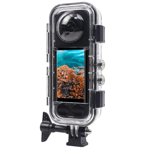 FitStill Wasserdichtes Gehäuse für Insta360 x4 Wasserdichtigkeit 40M HD Optical Glass Lens x4 Tauchgehäuse Unterwasserfotografie Rundumschutz Kompression, Staub, Sturzfestigkeit Kratzfestes Insta360 W von FiTSTILL