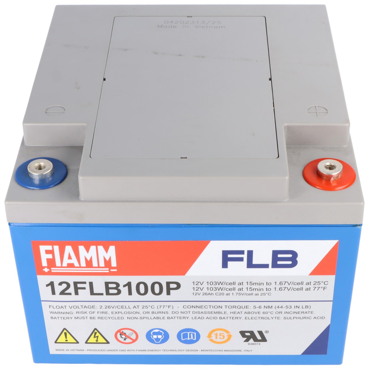 Fiamm Highlite 12FLB100 Blei Akku 12V, 26000mAh von Fiamm