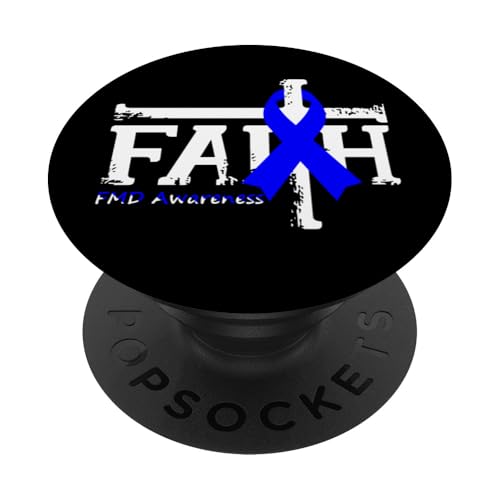 Fibromuskuläre Dysplasie Bewusstsein Herzschlag christliches Kreuz PopSockets Klebender PopGrip von Fibromuscular Dysplasia Awareness Products (Lwaka)