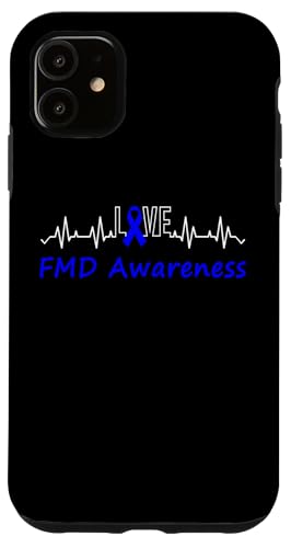 Hülle für iPhone 11 Fibromuskuläre Dysplasie Bewusstsein Liebe Herzschlag blaues Band von Fibromuscular Dysplasia Awareness Products (Lwaka)