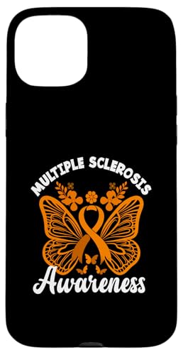 Hülle für iPhone 15 Plus Orange Ribbon Butterfly Multiple Sklerose Awareness von Fighters Against Multiple Sclerosis Awareness