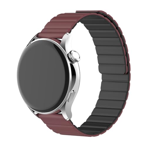 FiiMoo Ersatzarmband Kompatibel mit Garmin Venu 3/Venu 2/Forerunner 265/Forerunner 255 Armband, 22mm Magnetisch Uhrenarmband, [Verstellbare] Ersatz Magnetbänder für Garmin Vivoactive 4-Schwarz + Rot von FiiMoo