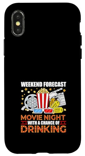 Hülle für iPhone X/XS Filmabend Wochenende Vorhersage Trinken Popcorn Film Kino von Film Making Movie Lover Gifts Clothing