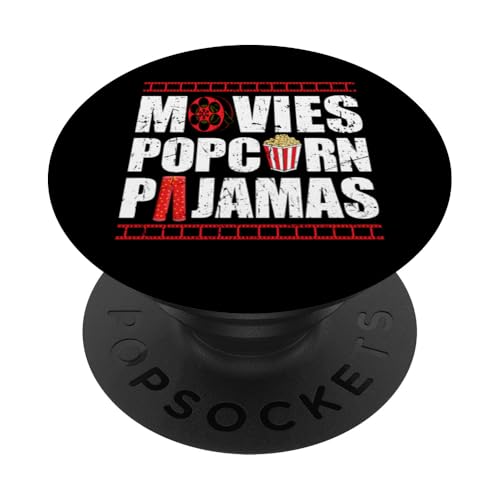 Movie Night Popcorn Pyjama Lover Tee PopSockets Klebender PopGrip von Film Making Movie Lover Gifts Clothing