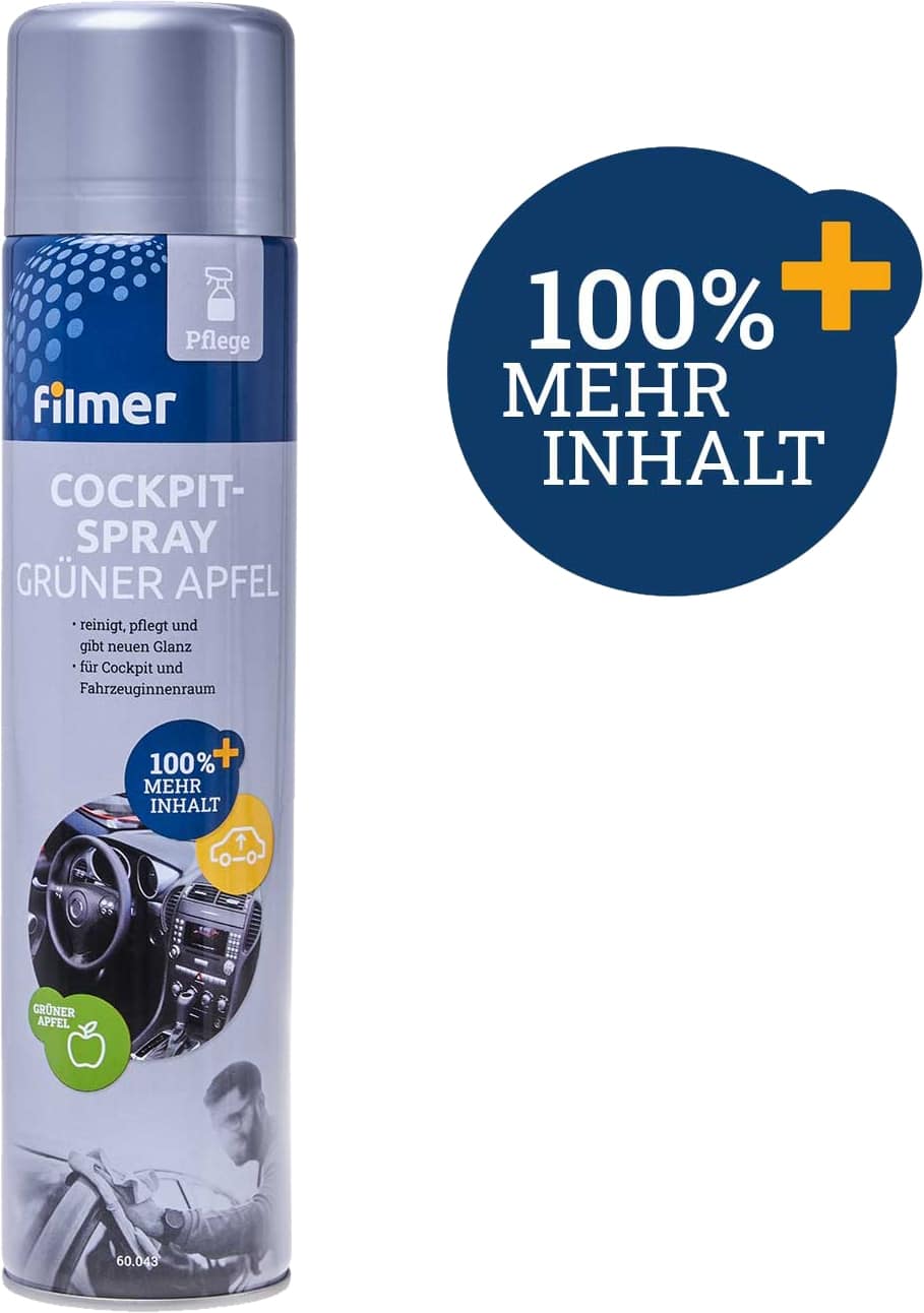 FILMER Cockpitspray, 60043, Grüner Apfel, 600 ml von Filmer