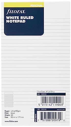 Filofax 132210 Personal Notizblock, liniert, weiß von Filofax