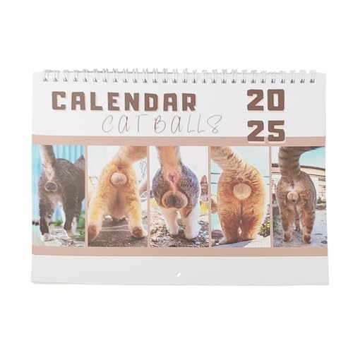 Cat Balls Calendar, Funny Calendar Planner, Portable Wall Calendar, Cat Butthole Annual Yearly Planner, Small Wall Planner Calendar Decorative, Easy To Use, Portable for Home Workplace von Filvczt