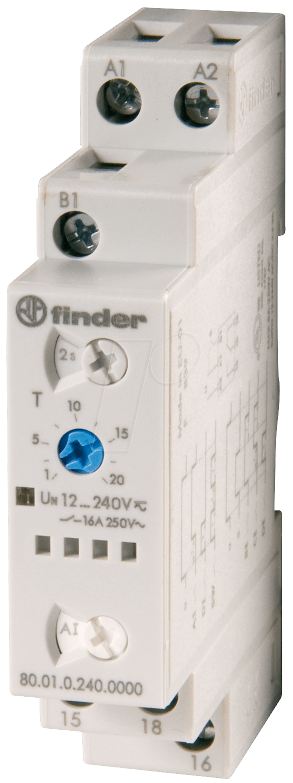 FIN 80.21 - Zeitrelais 1xUM/16A, Einschaltwischer FIN 80.21 - Zeitrelais 1xUM/16A, Einschaltwischer von Finder