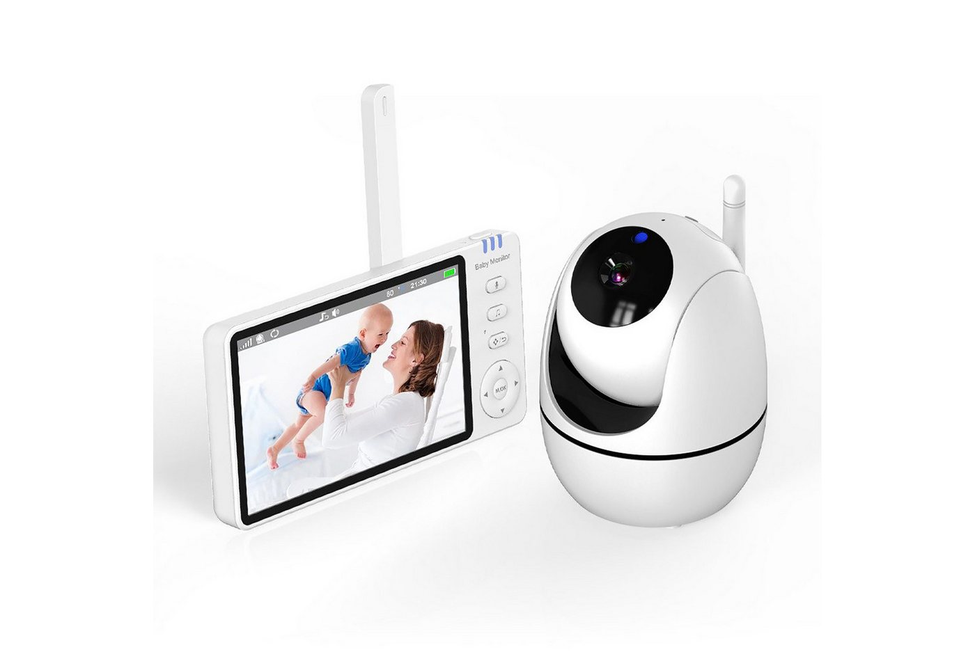 Fine Life Pro Babyphone 720P mit Kamera 5 Zoll Baby Monitor, VOX-Modus Digitalzoom Nachtsicht Gegensprechen Temperaturanzeige, Babyphone mit Kamera 1280P HD IPS-Display von Fine Life Pro