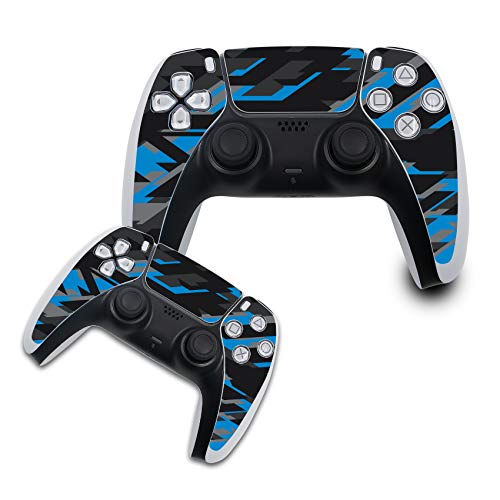 Finest Folia Schutzfolie kompatibel mit PS5 Sticker Hülle für Spiele Konsolen Controller Gehäuse Aufkleber Vinyl Folie Skin gegen Kratzer Design Cover R140 (Controller Set, Nr. 17 Neon Blau) von Finest Folia