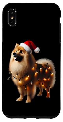 Hülle für iPhone XS Max Finnischer Spitz Hund Weihnachtsmannmütze Weihnachtsbeleuchtung Besitzer Mama Papa von Finnish Spitz Dog Christmas Products