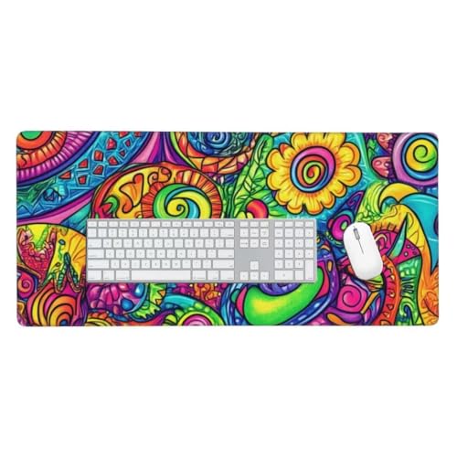 Finnoon Mauspad, Schreibtischunterlage, Mouse Pad Abstract Gaming Mauspad, Mauspad XXL 1200x600 mm, rutschfeste Gummibasis Desk Mat, Genähte Kanten Mauspad, Groß Erweiterter Schreibtisch Schutz O-122 von Finnoon