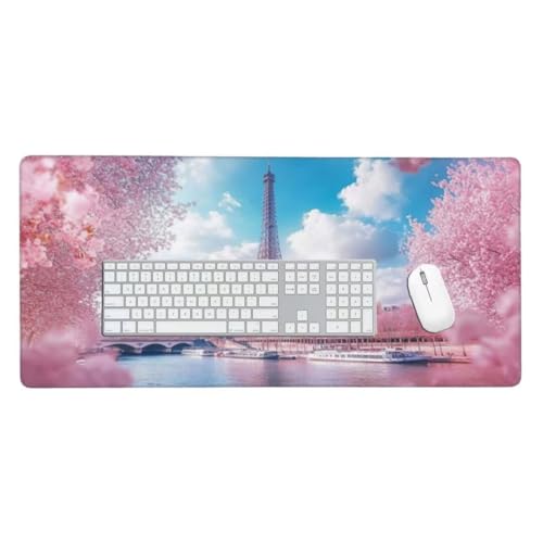 Gaming Mauspad, Mauspad XXL 1000x500x 3mm Groß Mousepad Eiffelturm Mauspad Gaming Zubehör mit Anti Rutsch Basis Mouse Pad Wasserdicht und Langlebig für Maus und Tastatur Decor Gaming Zubehör O-2 von Finnoon