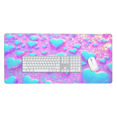 Gaming Mauspad, Mauspad XXL 1000x500x 3mm Groß Mousepad Liebe Blumen Mauspad Gaming Zubehör mit Anti Rutsch Basis Mouse Pad Wasserdicht und Langlebig für Maus und Tastatur Decor Gaming Zubehör O-5 von Finnoon