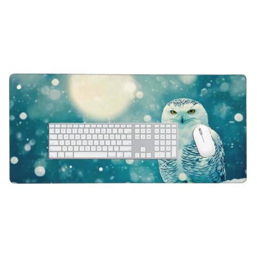 Mauspad, Schreibtischunterlage, Mouse Pad Eule Gaming Mauspad, Mauspad XXL 1200x600 mm, Rutschfeste Gummibasis Desk Mat, Genähte Kanten Mauspad, Groß Erweiterter Schreibtisch Schutz, Geschenke O-617 von Finnoon