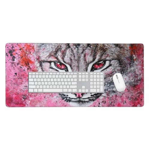 Mauspad, Schreibtischunterlage, Mouse Pad Leopard Gaming Mauspad, Mauspad XXL 900x400 mm, rutschfeste Gummibasis Desk Mat, Genähte Kanten Mauspad, Groß Erweiterter Schreibtisch Schutz, Geschenke O-32 von Finnoon