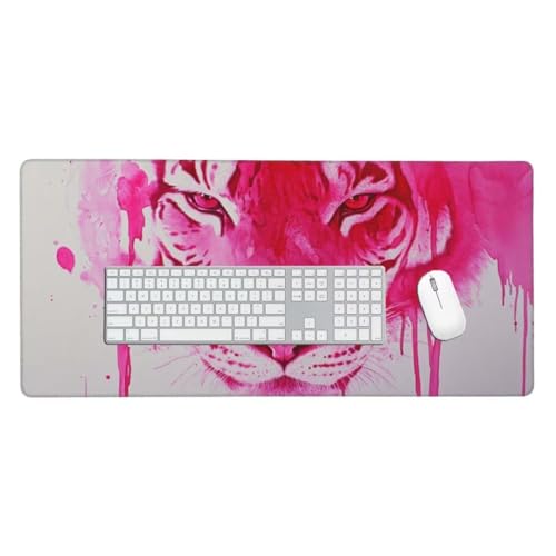 Mauspad, Schreibtischunterlage, Mouse Pad Weißer Tiger Gaming Mauspad, Mauspad XXL 1200x600 mm, Rutschfeste Gummibasis Desk Mat, Genähte Kanten Mauspad, Groß Erweiterter Schreibtisch Schutz O-11 von Finnoon