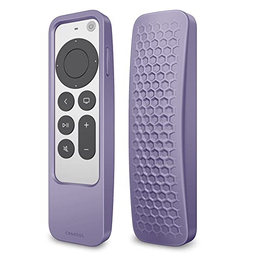 Fintie 2-in-1 Schutzhülle für 2022/2021 Apple TV Siri Fernbedienung und Apple AirTag – Leichte rutschfeste Stoßfeste Hülle für Apple TV 4K / HD Siri Remote Controller (3. /2. Gen), Pastellviolett von Fintie