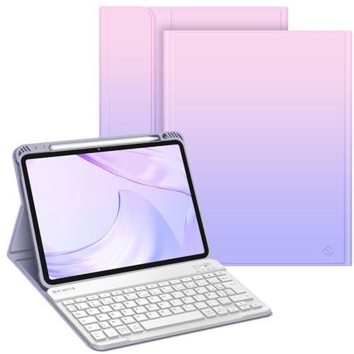 Fintie Französische AZERTY-Tastatur für iPad Air 11 Zoll 2024/Air 5 2022/Air 4 2020 10,9", Multi-Positions-Abdeckung, abnehmbare kabellose Tastatur, Schattenfantasie von Fintie