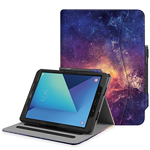 Fintie Hülle für Samsung Galaxy Tab S3 T820 / T825 (9,68 Zoll) Tablet - Multi-Winkel Betrachtung Kunstleder Schutzhülle Case mit Dokumentschlitze und Auto Schlaf/Wach Funktion, Die Galaxie von Fintie