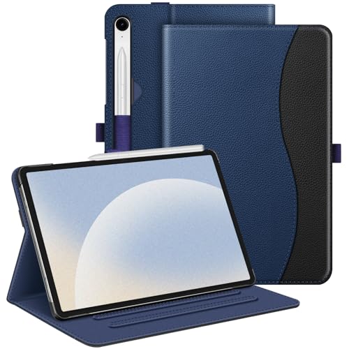 Fintie Hülle für Samsung Galaxy Tab S9 FE 10.9 Zoll/Tab S9 11 Zoll 2023 Tablet, Multi-Winkel Folio Schutzhülle mit Dokumentenfach und Auto Schlaf/Wach Funktion, Dunkelblau von Fintie