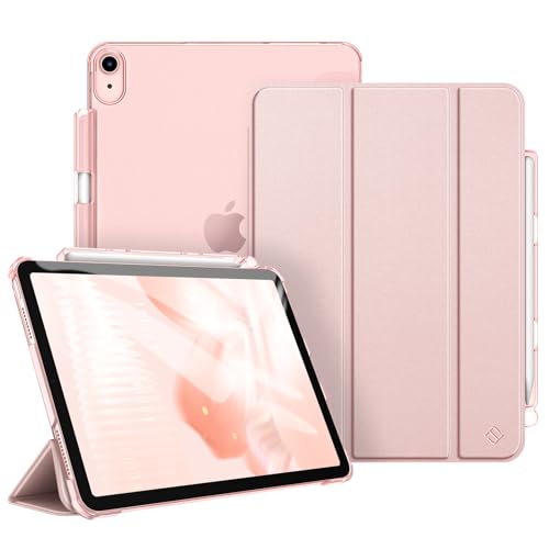 Fintie Hülle für iPad Air 11 Zoll M2, iPad Air 6 2024 Hülle, iPad Air 5 2022/ iPad Air 4 2020 10.9 Zoll mit Stifthalter, ultradünne leichte Schutzhülle Case mit transparenter Rückseite, Roségold von Fintie