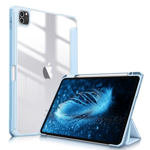 Fintie Hybrid-Schutzhülle für 27,9 cm (11 Zoll) (3. Generation) 2021 – [integrierter Stifthalter] stoßfeste Abdeckung mit transparenter Rückschale, auch passend iPad Pro 2020/1. Generation 2018, blau von Fintie