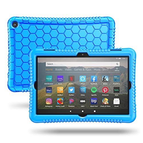 Fintie Silikon Hülle für Fire HD 8 und Fire HD 8 Plus Tablet 12. Generation, 2024/2022 - rutschfeste Stoßfeste Schutzhülle Cover Case, Hellblau von Fintie