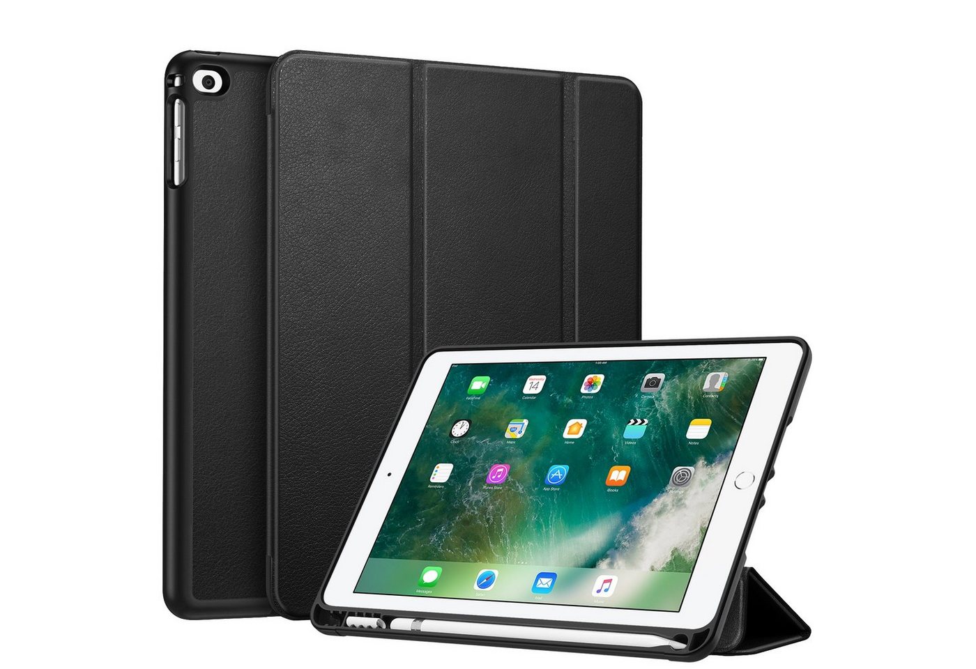 Fintie Tablet-Hülle für iPad 9.7 2018/2017 / iPad Air 2 2014 / iPad Air 2013, mit stifthalter und Soft TPU Rückseite Abdeckung, Auto Schlaf/Wach von Fintie